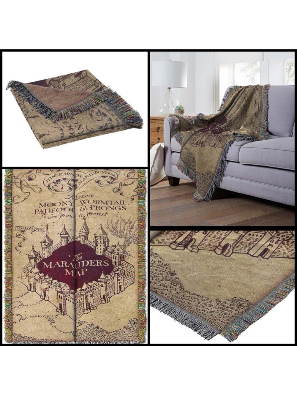 Harry Potter Marauder’s Map Woven Throw
